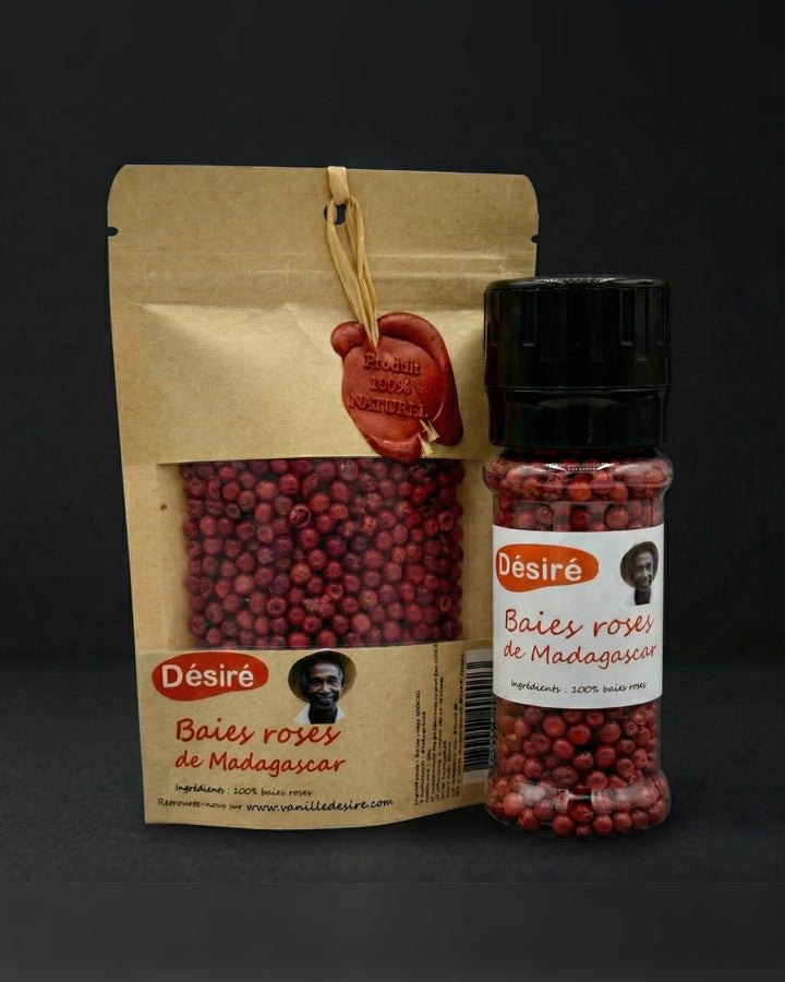 Baies roses de Madagascar (sachet 30g et moulin 30g)