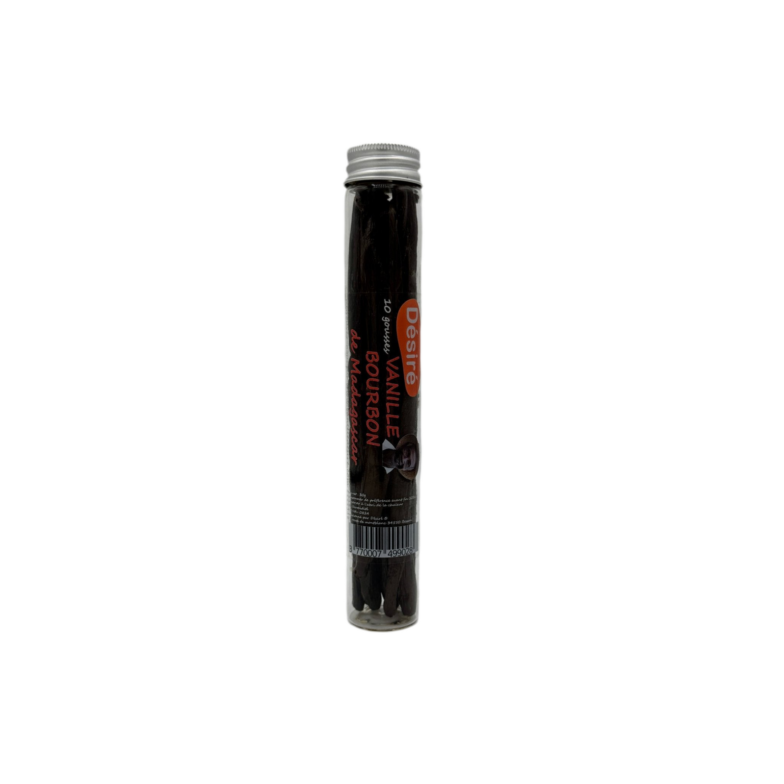 Vanille Bourbon de Madagascar 10 gousses (tube en verre) - Vanille Désiré (1/4)