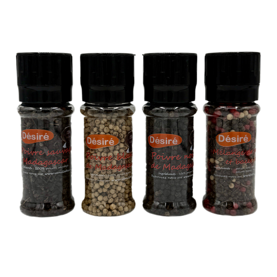 Poivres de Madagascar et Mélange (moulin rechargeable 50g)
