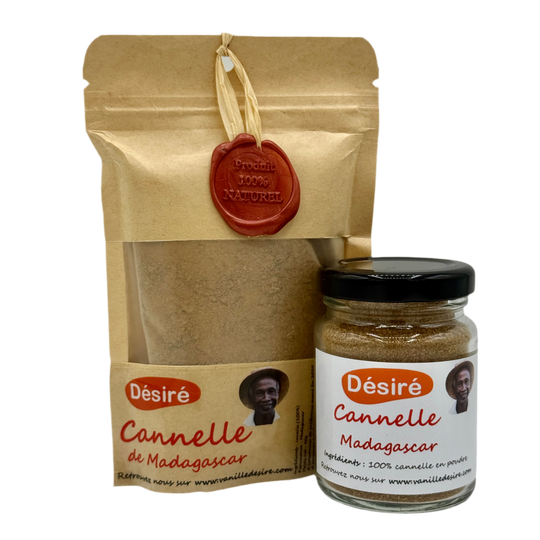 Cannelle de Madagascar (sachet 40 g + pot à épices 40g )