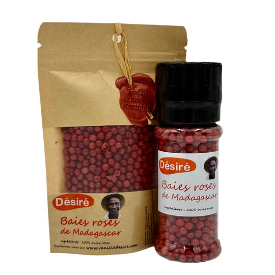 Pink berries from Madagascar (30g refillable mill and 30g bag)