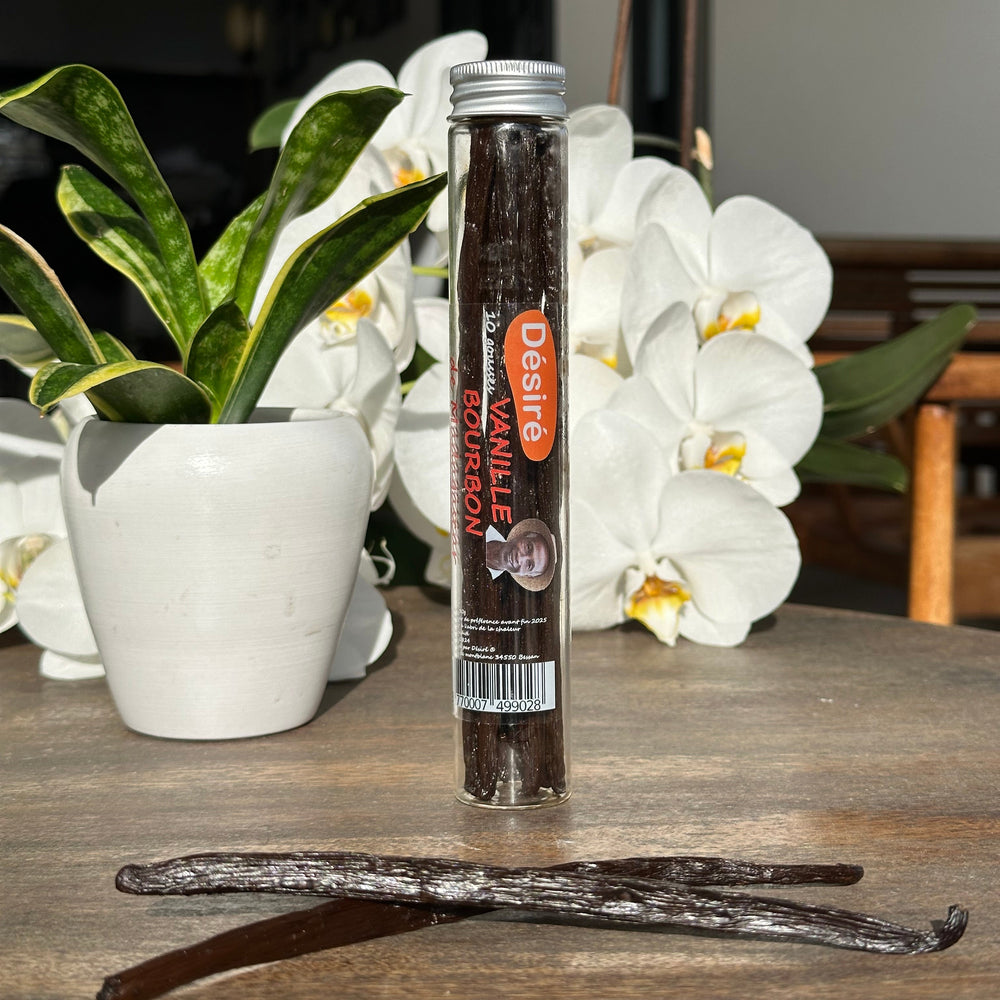 Vanille Bourbon de Madagascar 10 gousses (tube en verre)