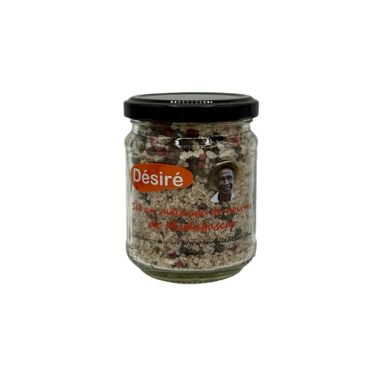 Camargue salt flavored with a blend of peppers and pink berries from Madagascar