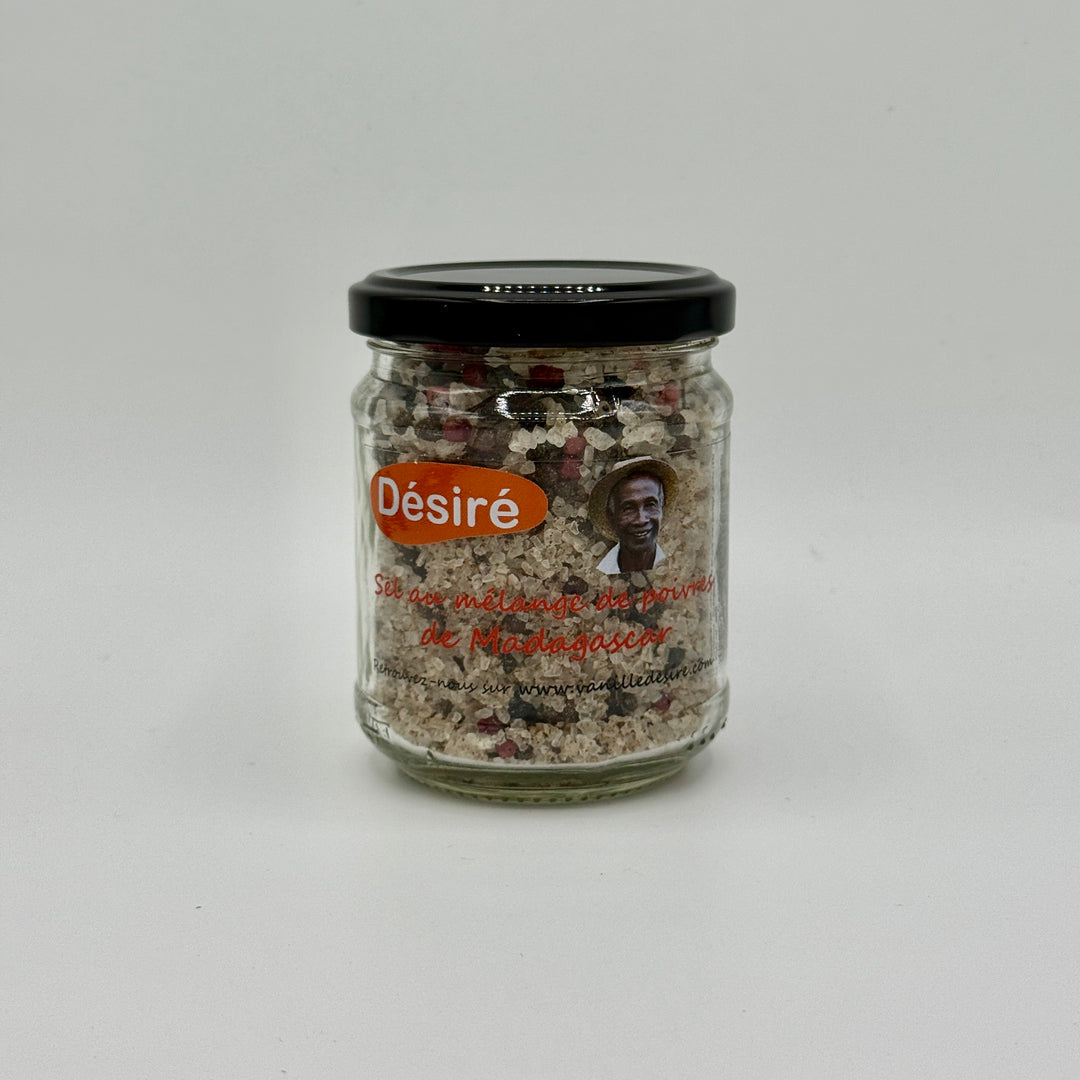 Camargue salt flavored with a blend of peppers and pink berries from Madagascar