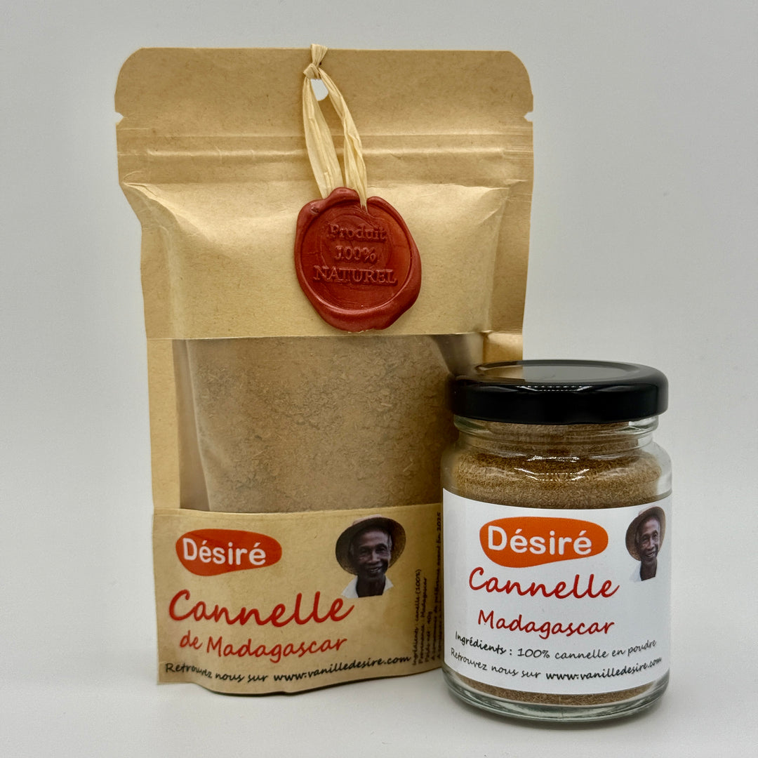 Cannelle de Madagascar (sachet 40 g + pot à épices 40g )
