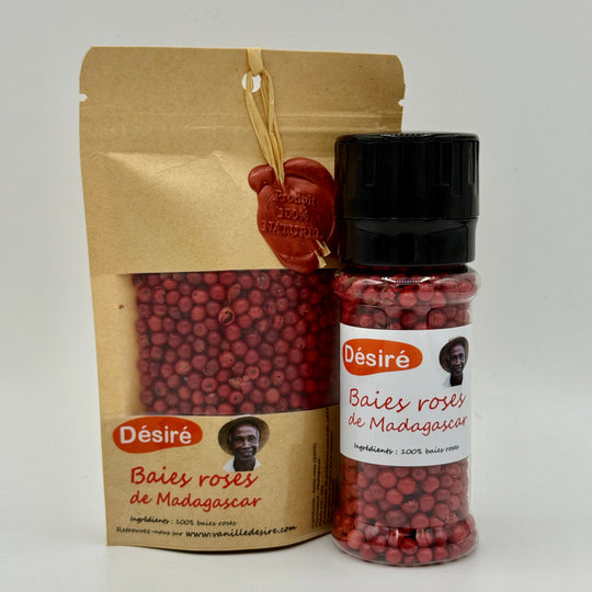 Pink berries from Madagascar (30g refillable mill and 30g bag)