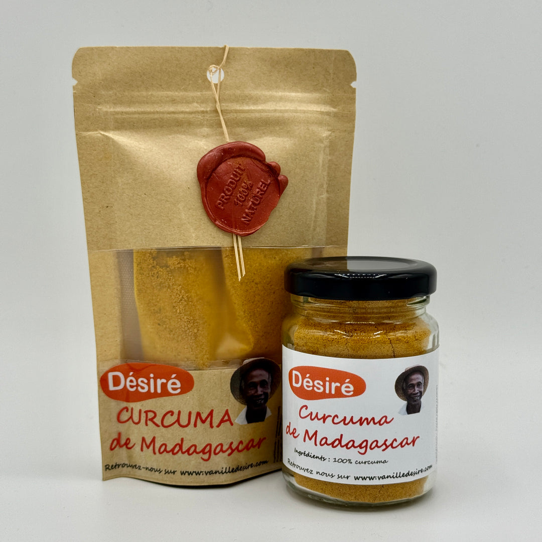 Curcuma de Madagascar (sachet 40g + pot à épices 40g)