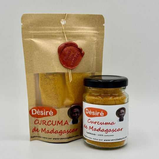 Curcuma de Madagascar (sachet 40g + pot à épices 40g)