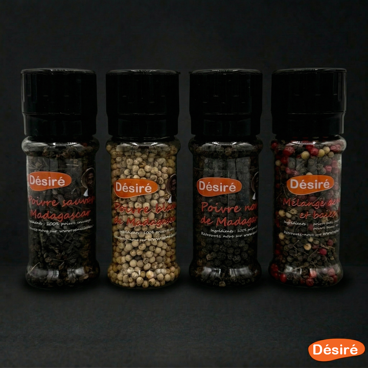 Poivres de Madagascar et Mélange (moulin rechargeable 50g)