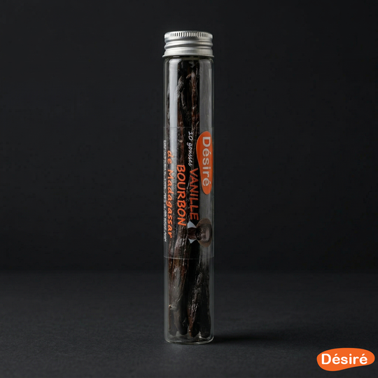 Bourbon Vanilla from Madagascar 10 pods (glass tube)