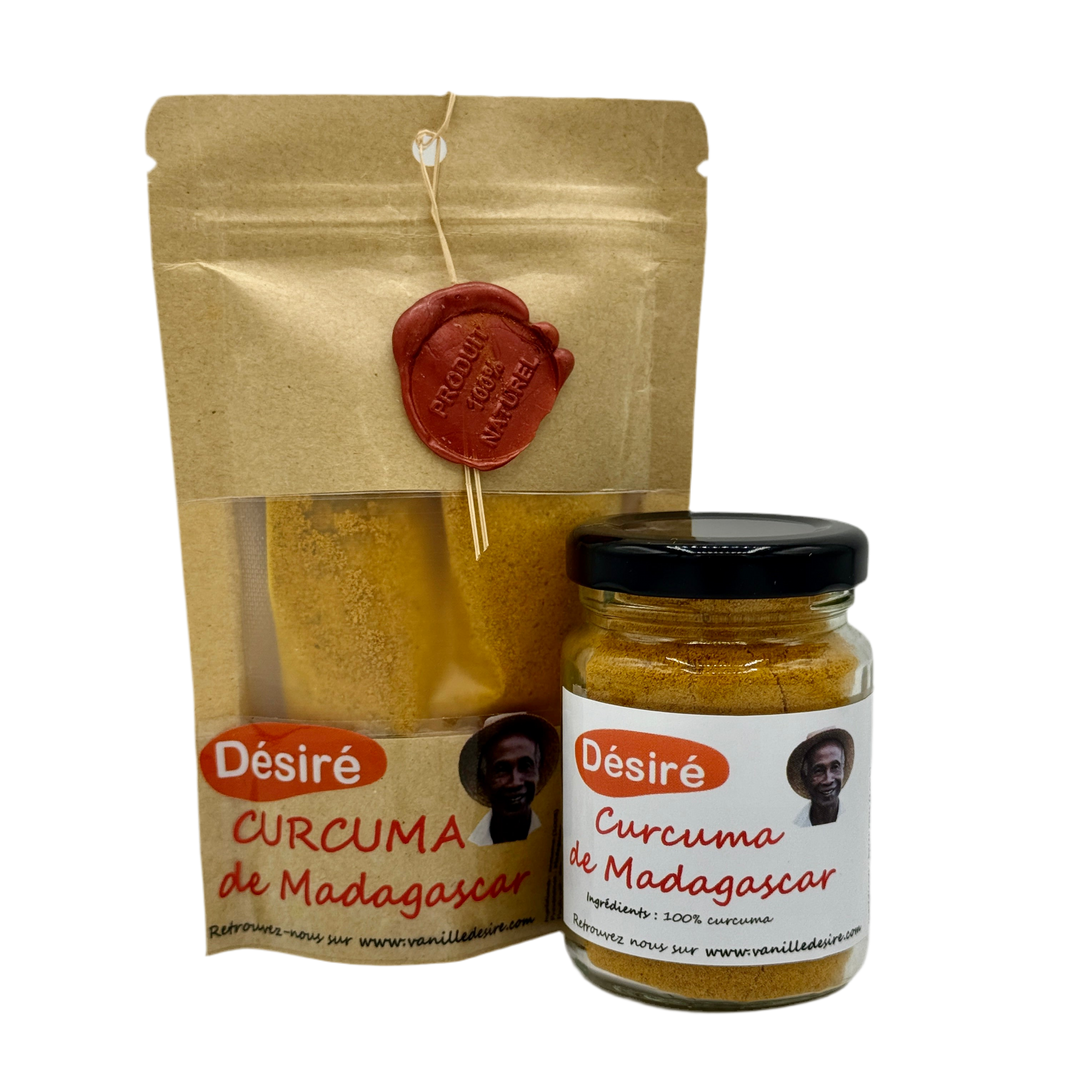 Du Curcuma de Madagascar en Pot en verre rechargeable et en sachet 40g