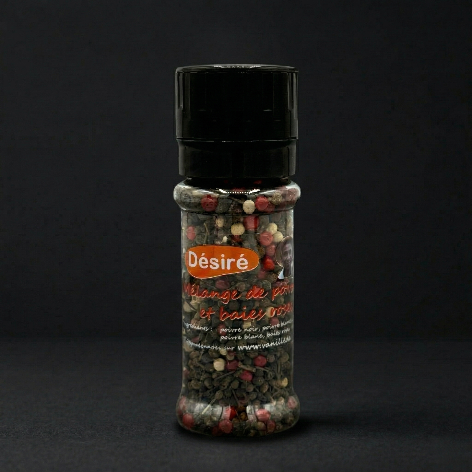Mélange de Poivre Noir, Poivre Sauvage, Poivre Blanc & Baies Roses (moulin 50g)