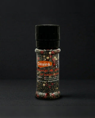 Mélange de Poivre Noir, Poivre Sauvage, Poivre Blanc & Baies Roses (moulin 50g)