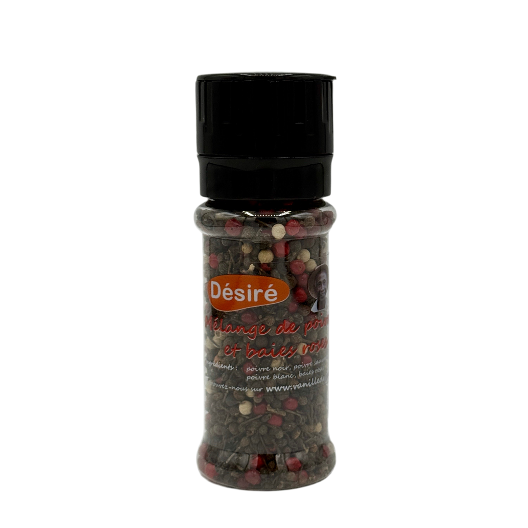 Mélange 4 poivres et baies roses – moulin 50 g