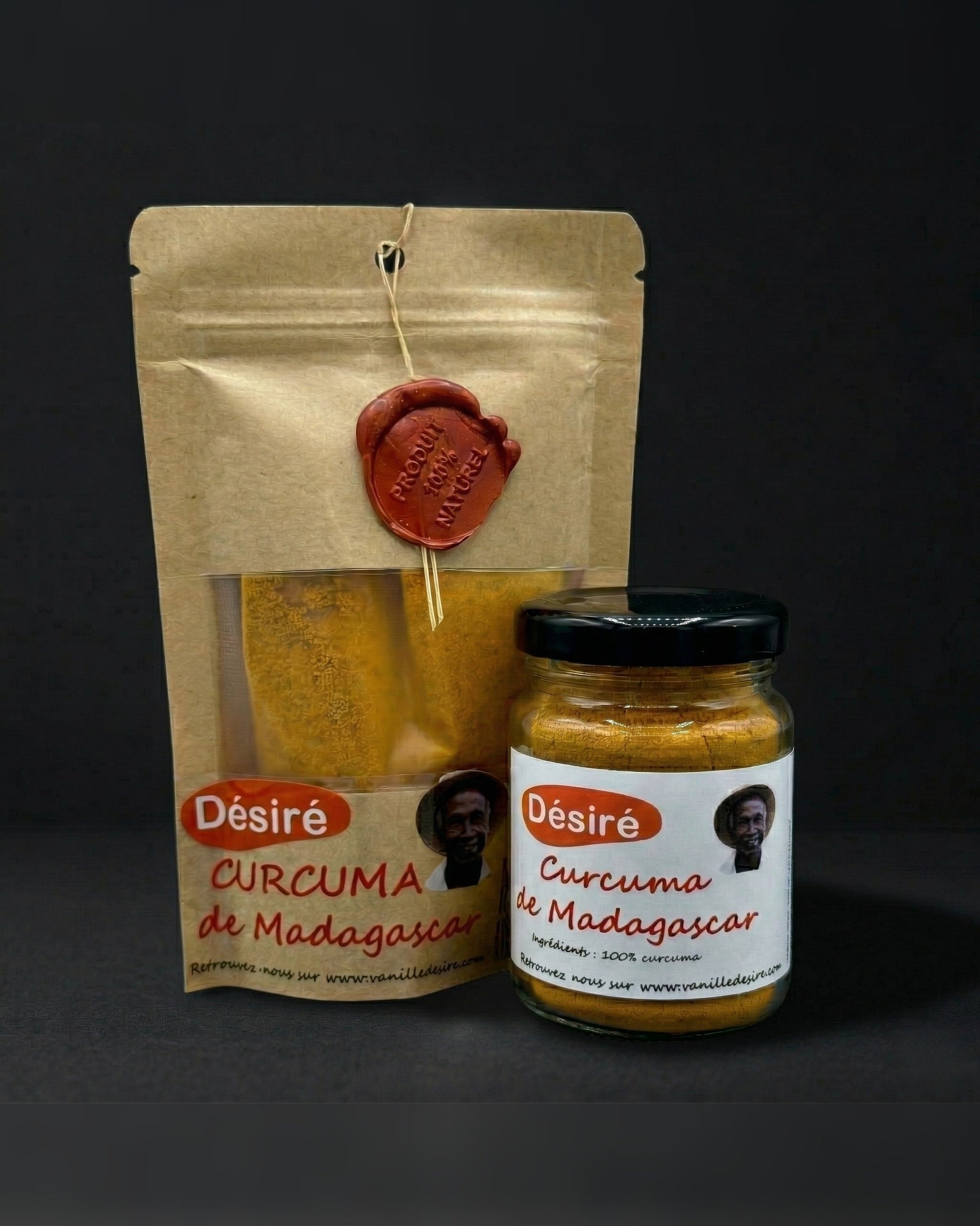 Curcuma de Madagascar (sachet 40g + pot en verre 40g)