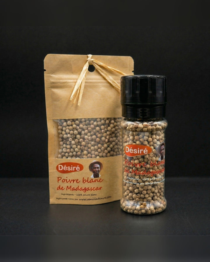 Poivre blanc (sachet 50 g + moulin 50g)