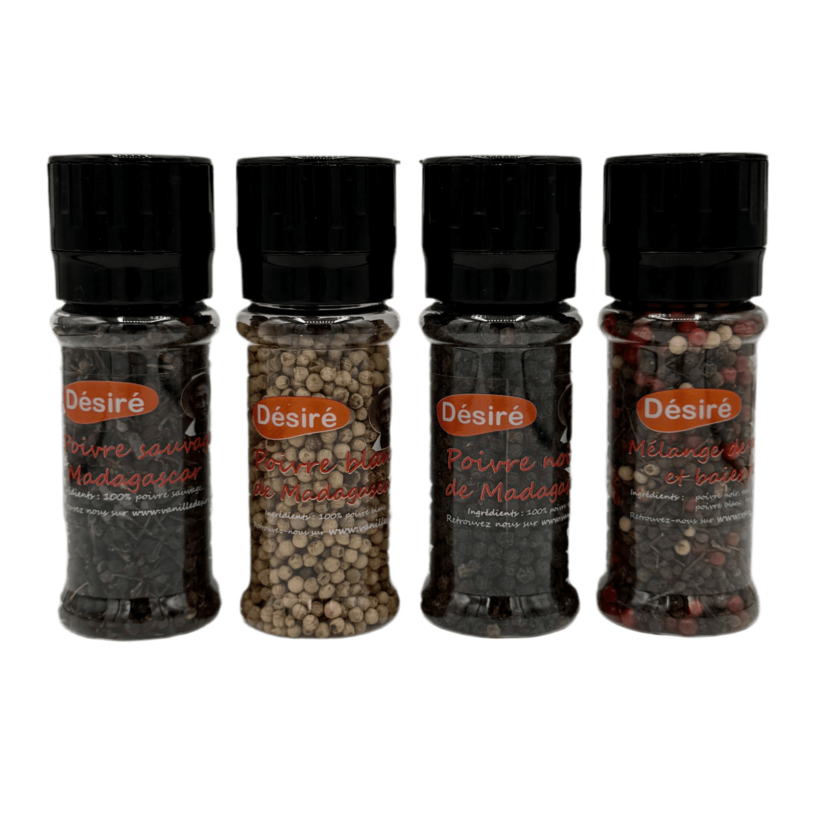 Poivres de Madagascar et Mélange (moulin rechargeable 50g) - Vanille Désiré (1/2)