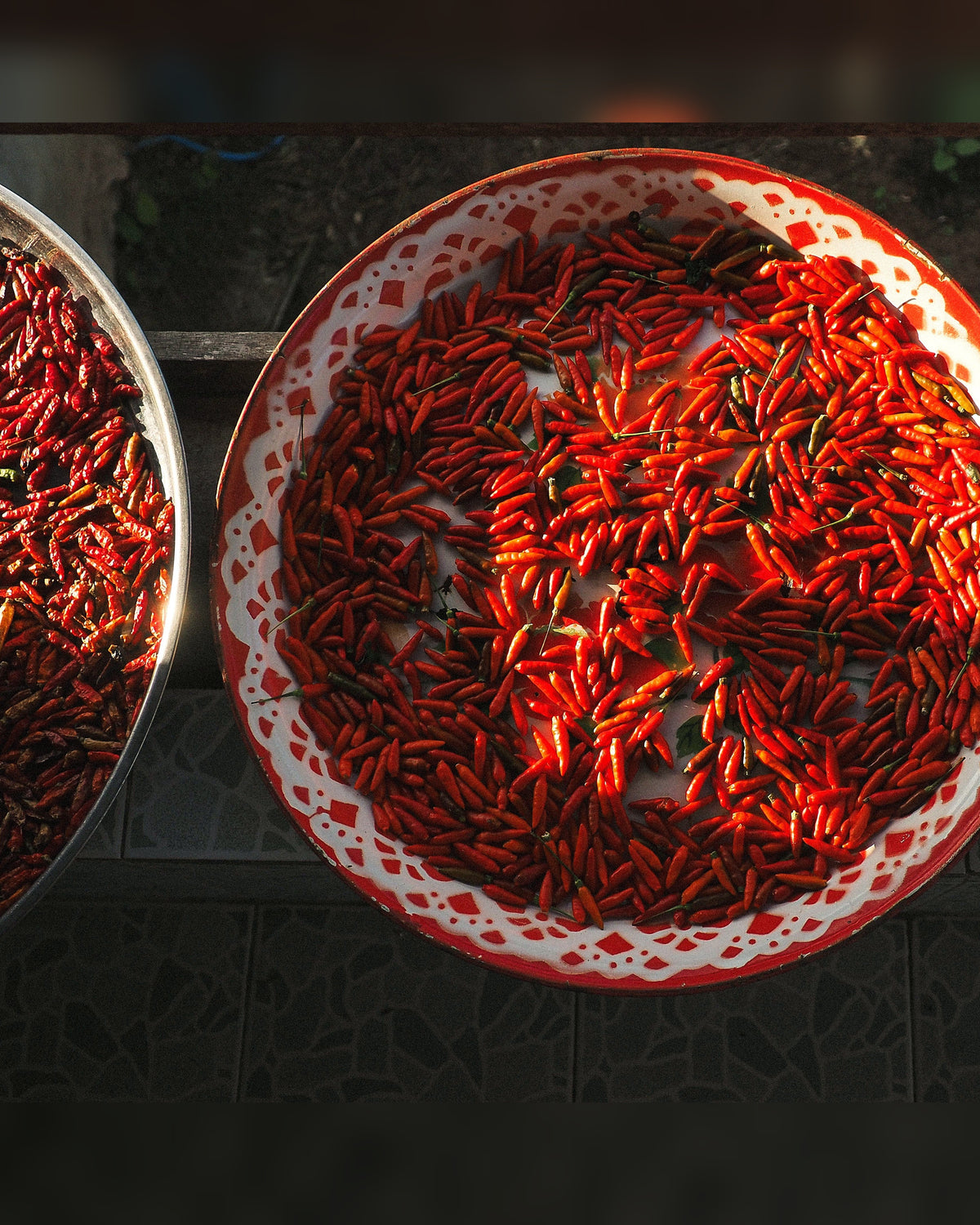 Piments pili-pili de Madagascar au séchage, l'épice qui parfume ce sel