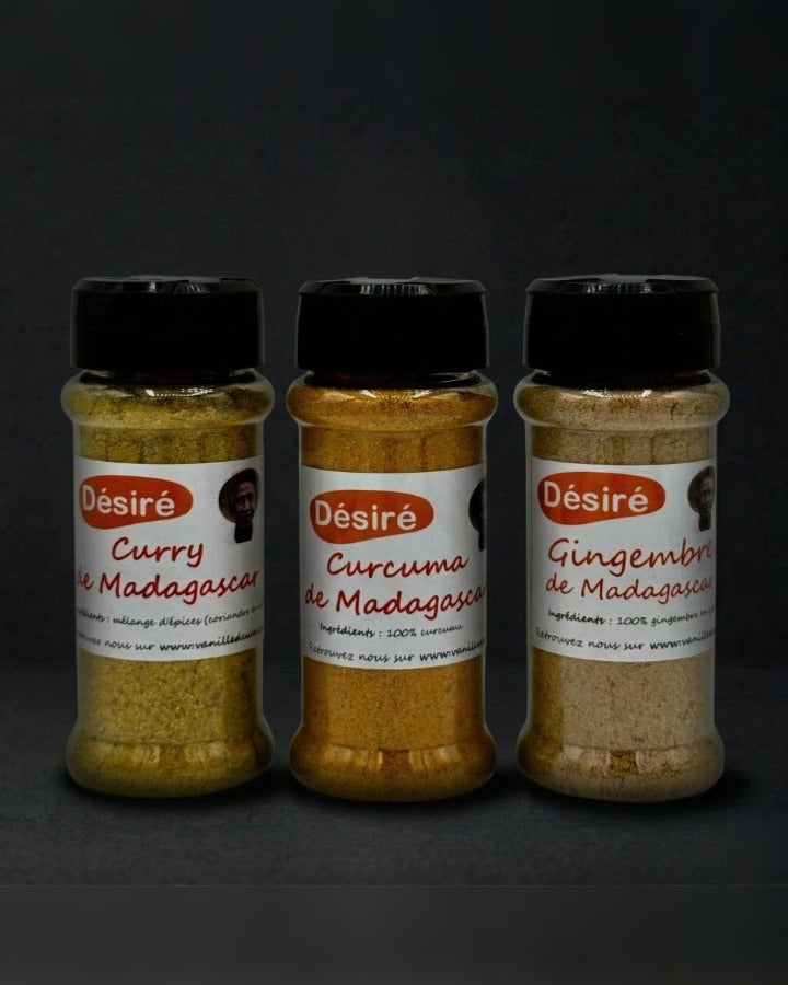 Épices de Madagascar : Curry, Curcuma & Gingembre