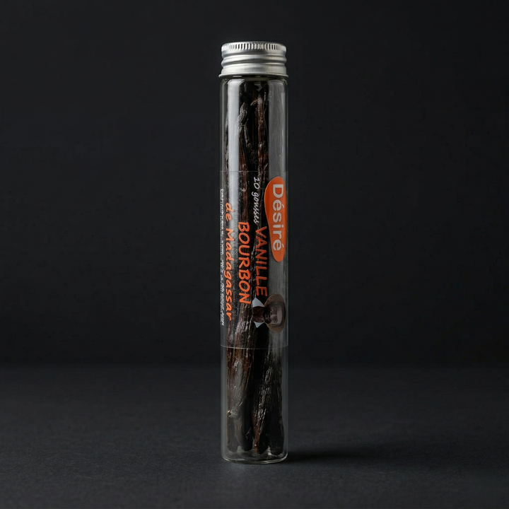 Vanille Bourbon de Madagascar 10 gousses (tube en verre)