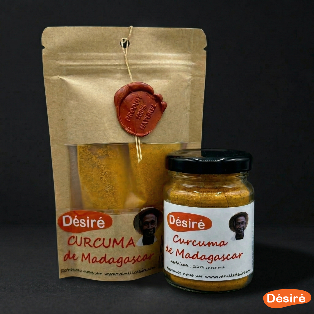 Curcuma de Madagascar (sachet 40g + pot en verre 40g)